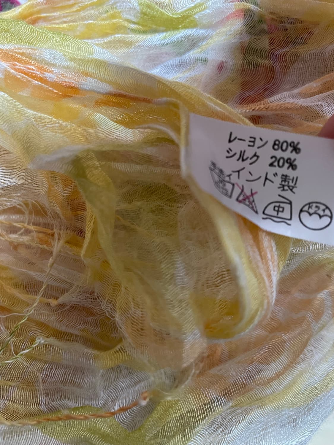 실크 혼방 크링클 플라워 스카프 상품이미지5