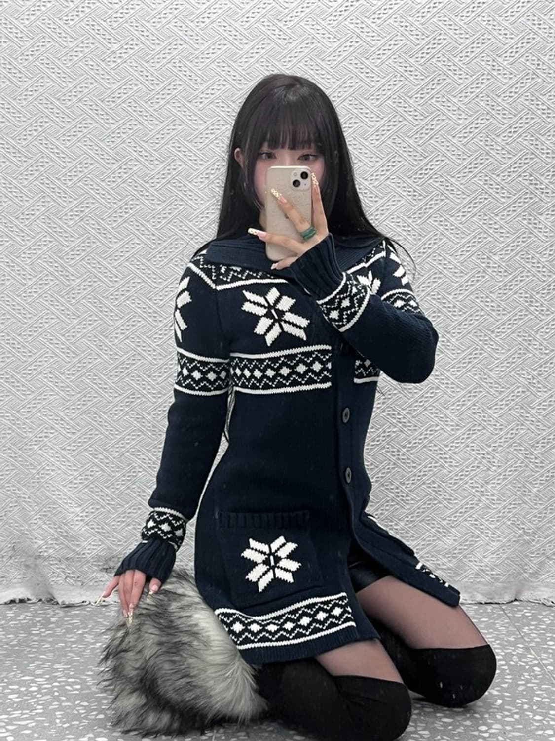 타미힐피거 여리 슬림핏 노르딕 스노우 니트 롱 가디건 S C09617 상품이미지1