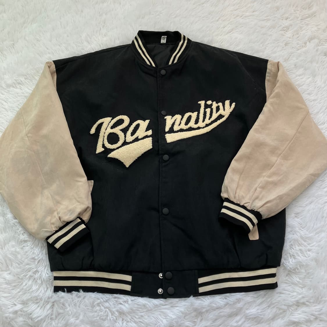빈티지 네이비 크림 야구 점퍼 748 y2k 스트릿 갸루 펑키 일본빈티지 상품이미지3