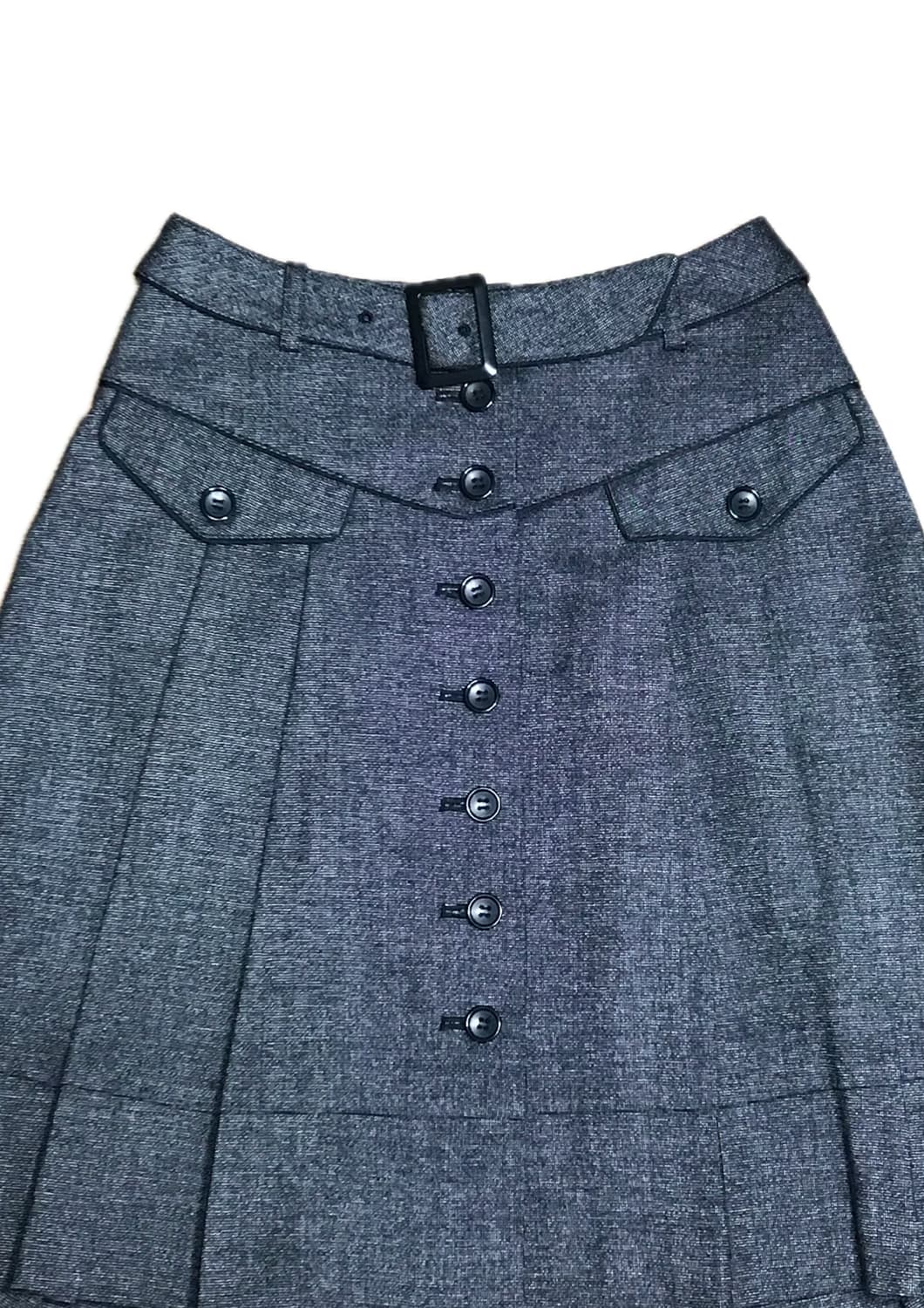 Apuweiser-riche 블랙 그레이 플리츠 스커트 상품이미지2