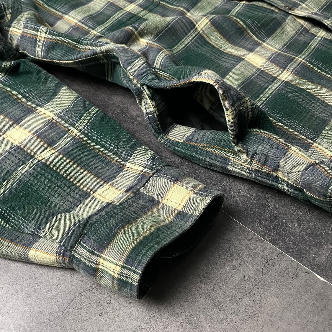 CARHARTT 칼하트 빈티지 그린 체크 기모 셔츠 워크자켓 A00833 상품이미지6