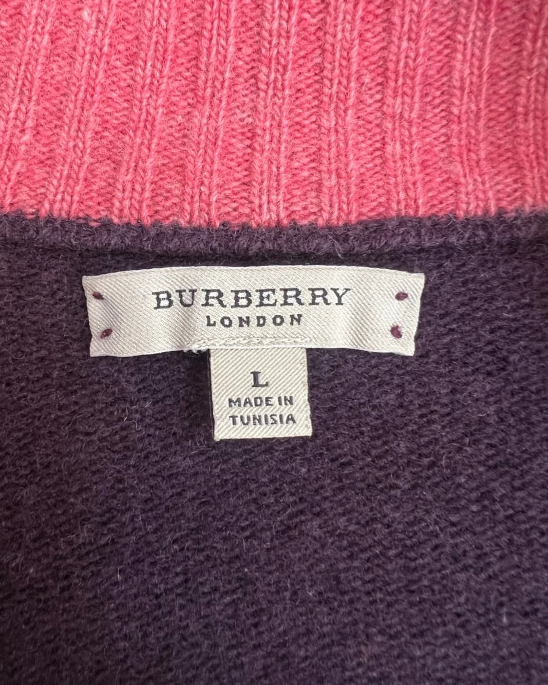 버버리 남성 퍼플 울 반집업니트
 상품이미지4