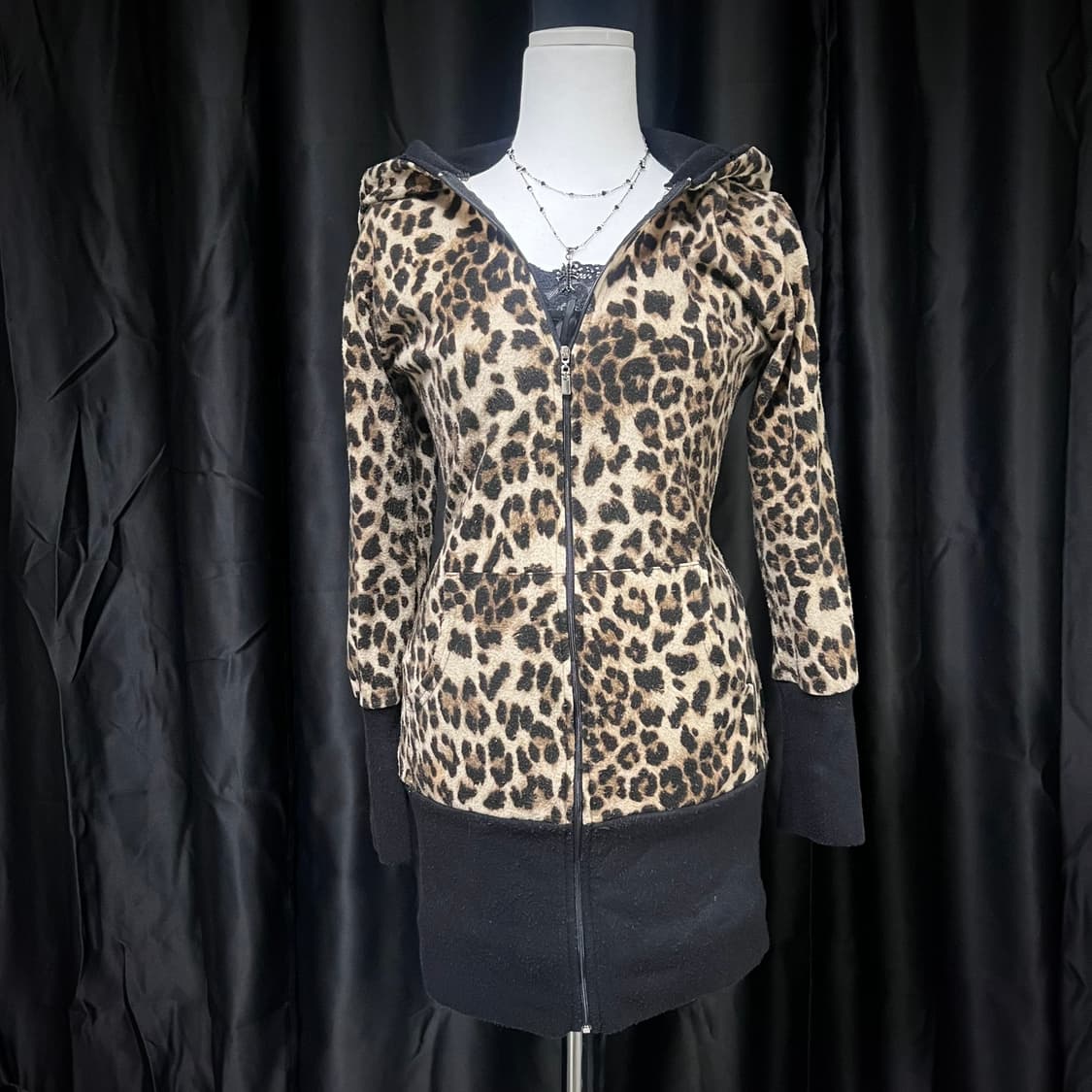 에고이스트 갸루 호피 후드집업 딱붙 원피스 상품이미지2