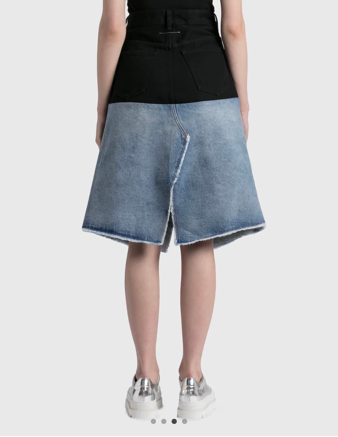 MM6 maison margiela patched denim 투톤 스커트 상품이미지5