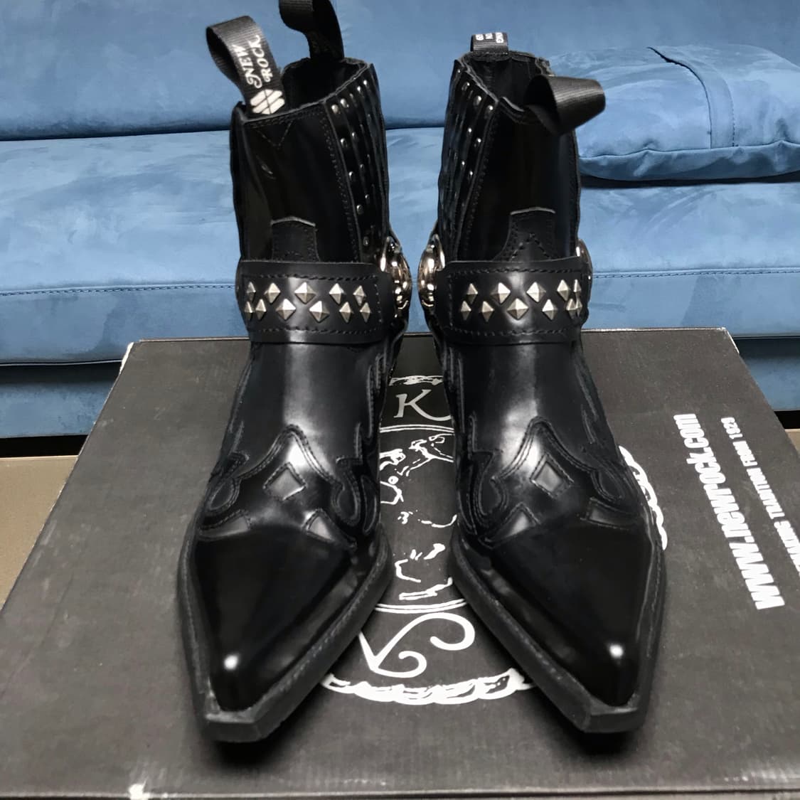 뉴락 유광 무광 믹스 하네스 웨스턴 부츠 상품이미지2