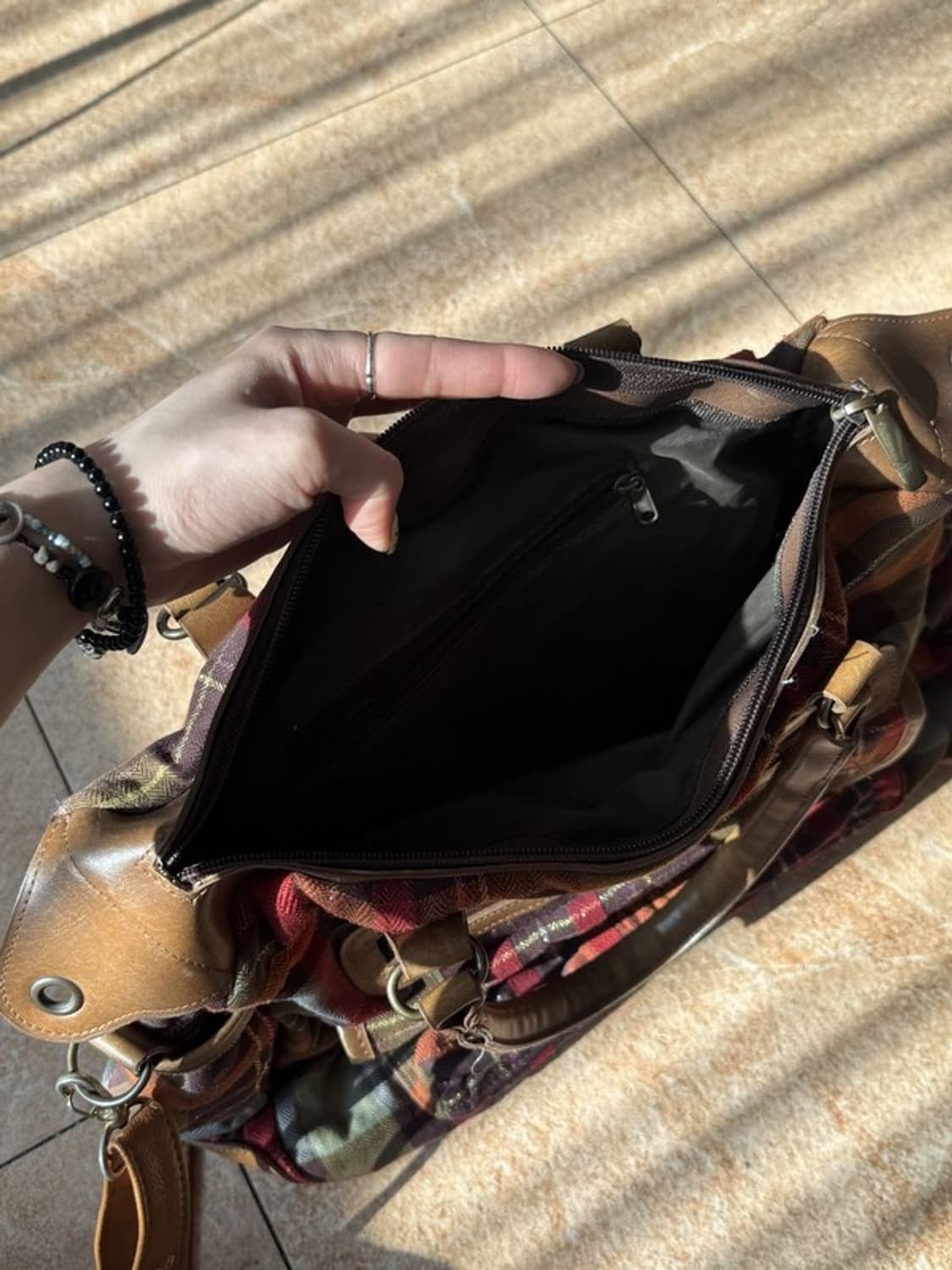 빈티지 포켓 체크 크로스백 숄더백 상품이미지4