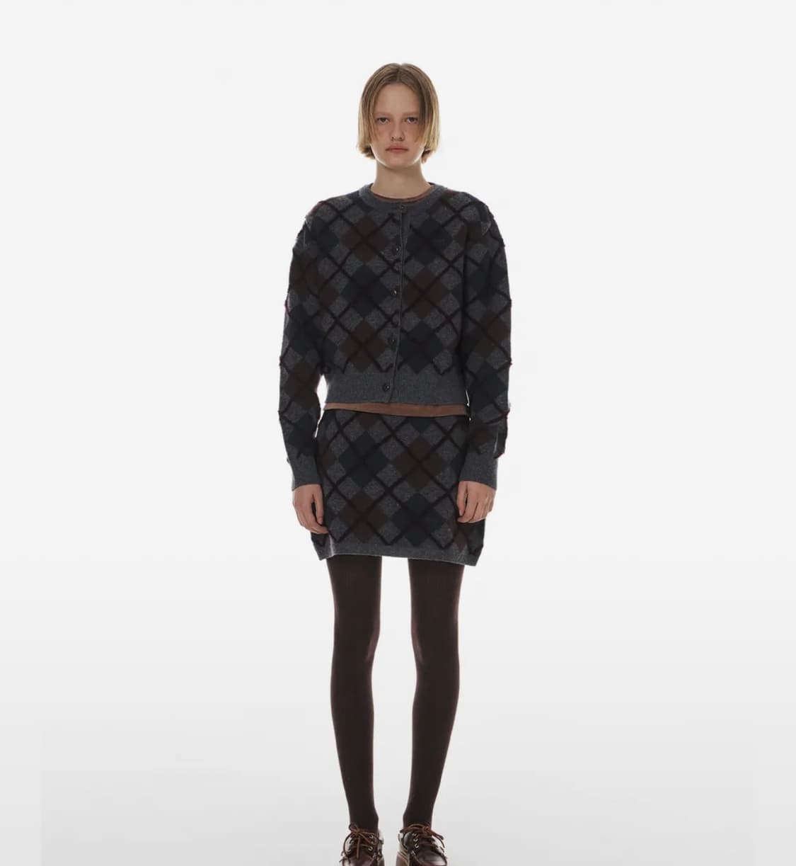 STITCH ARGYLE CARDIGAN 상품이미지2