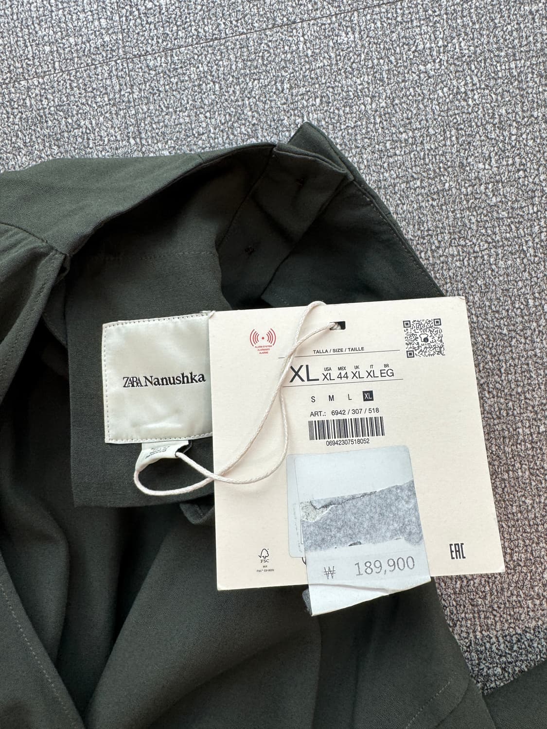 ZaraXNanushka 풀라드 스카프 셔츠 XL 상품이미지7