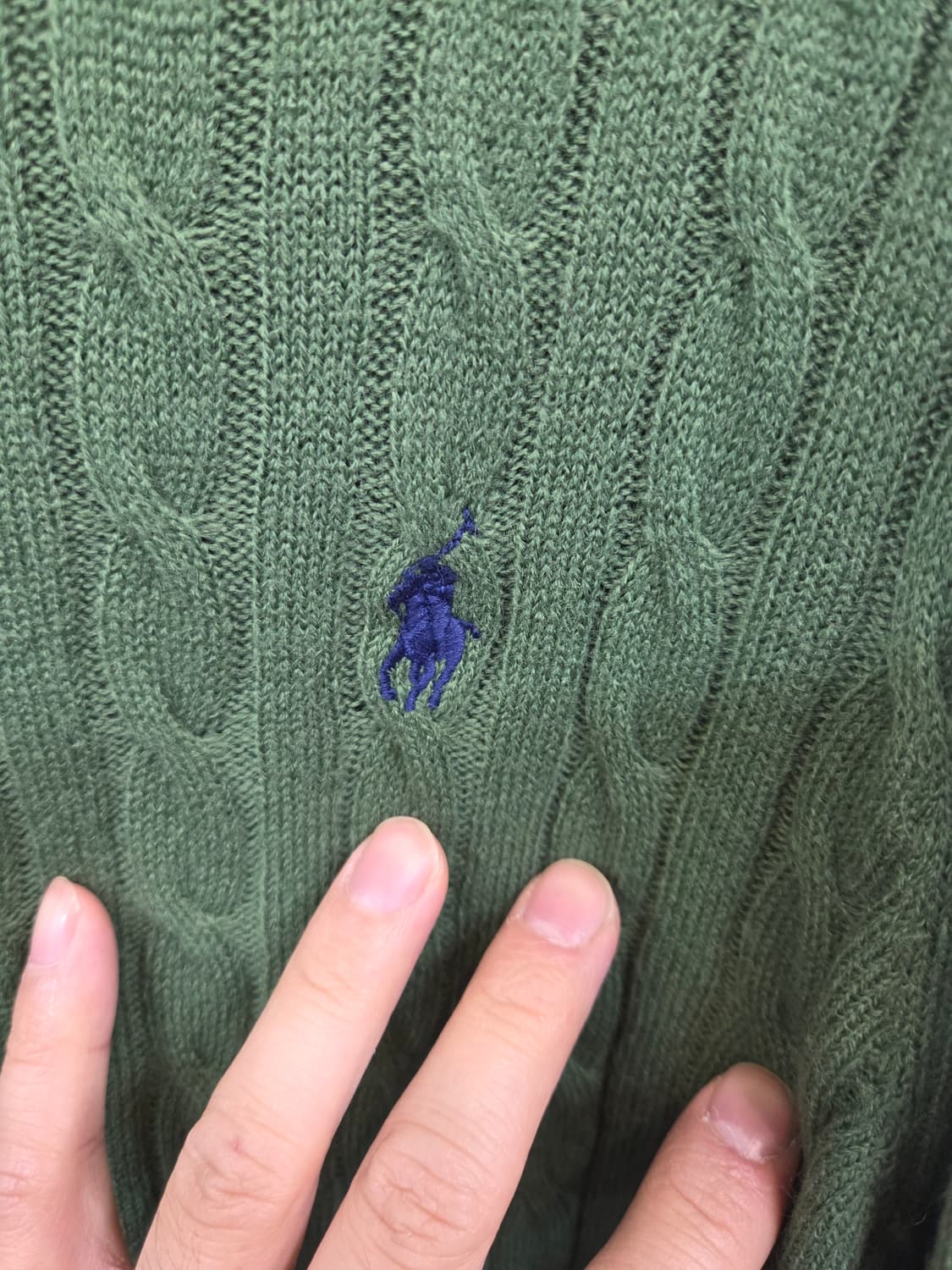 폴로랄프로렌 케이블 니트 그린 m 상품이미지4