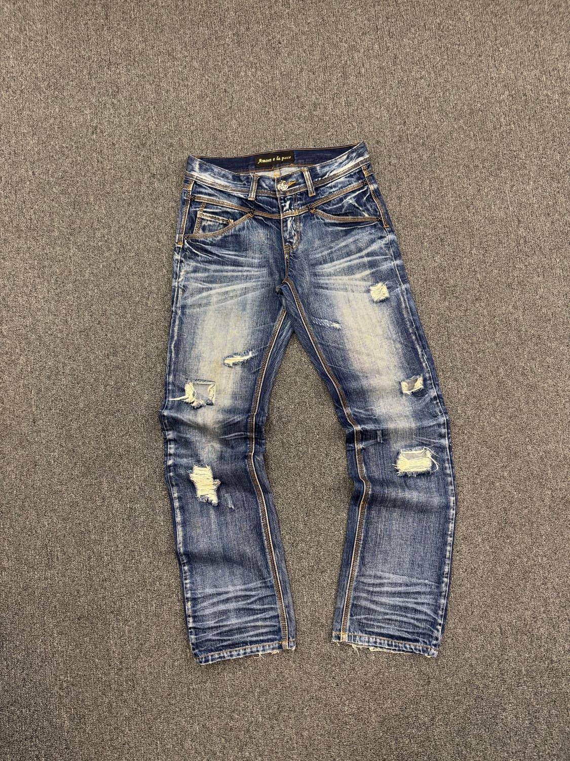 30)Japanese vintage 워싱 Y2K 여성 데님팬츠 상품이미지1