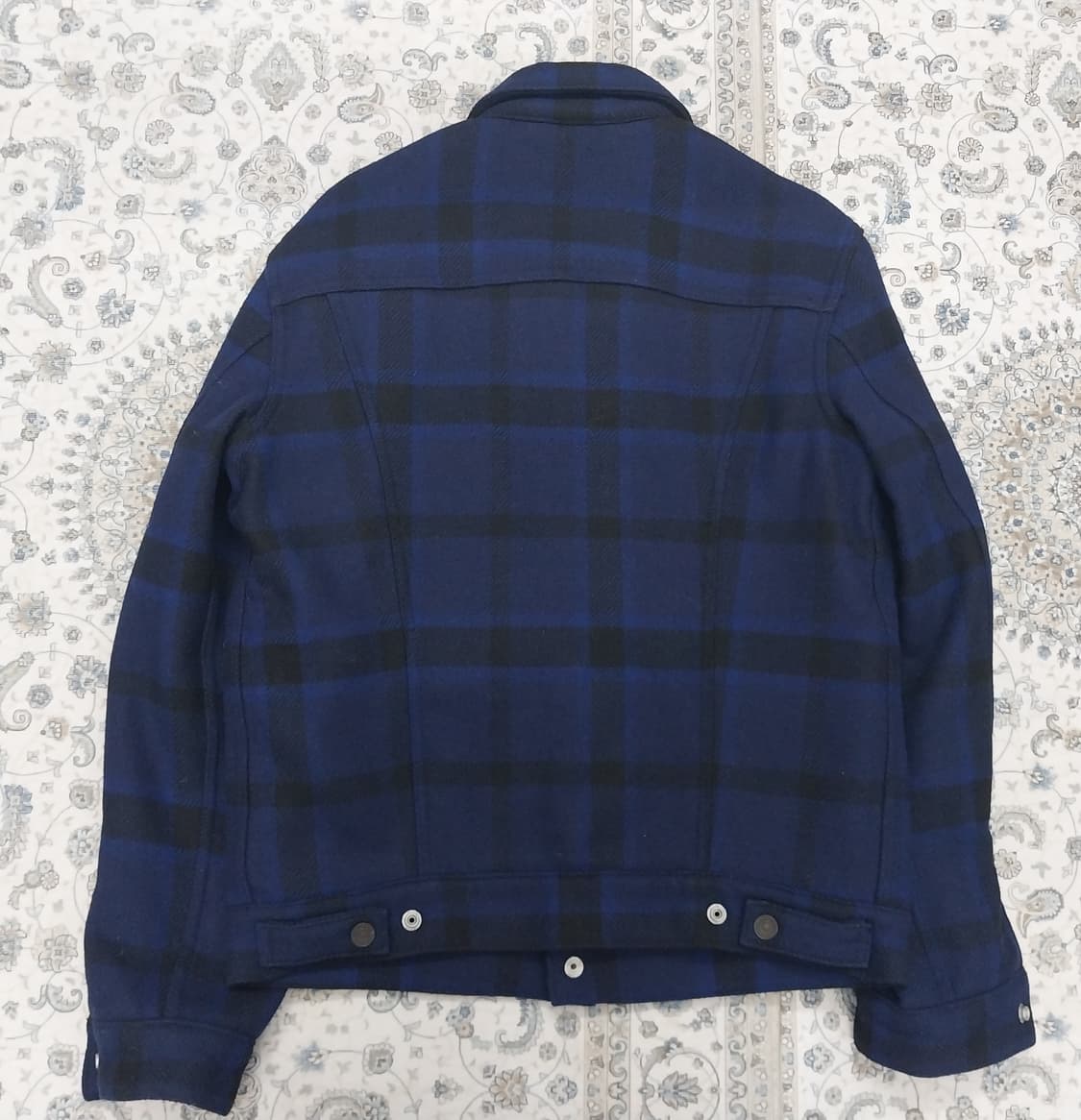 리바이스 울 블랜드 블루 체크 트러커 자켓 M 상품이미지2