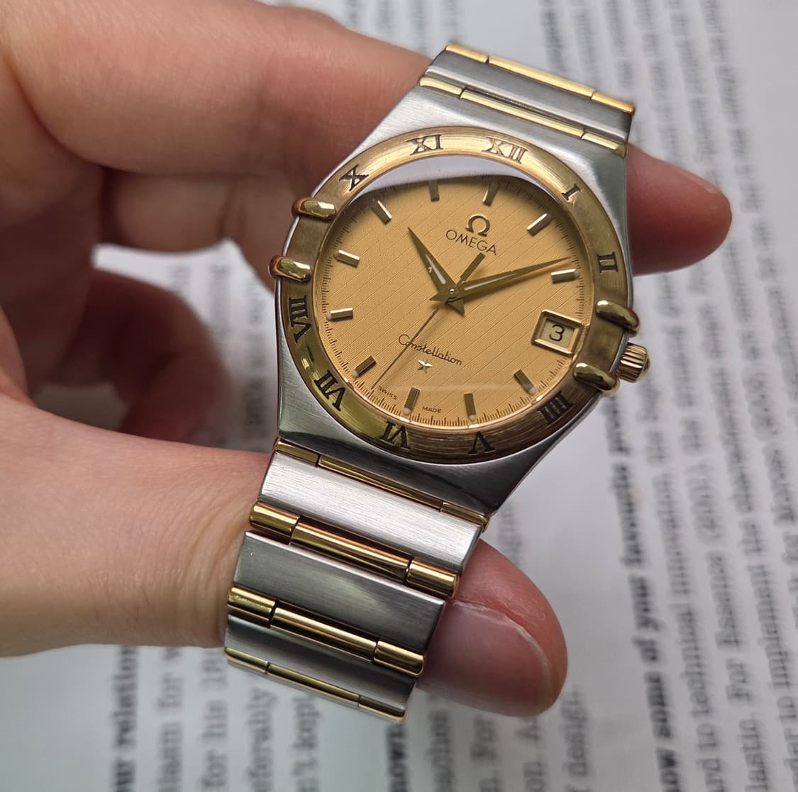 오메가 컨스틸레이션 18K콤비 풀바 쿼츠 상품이미지3