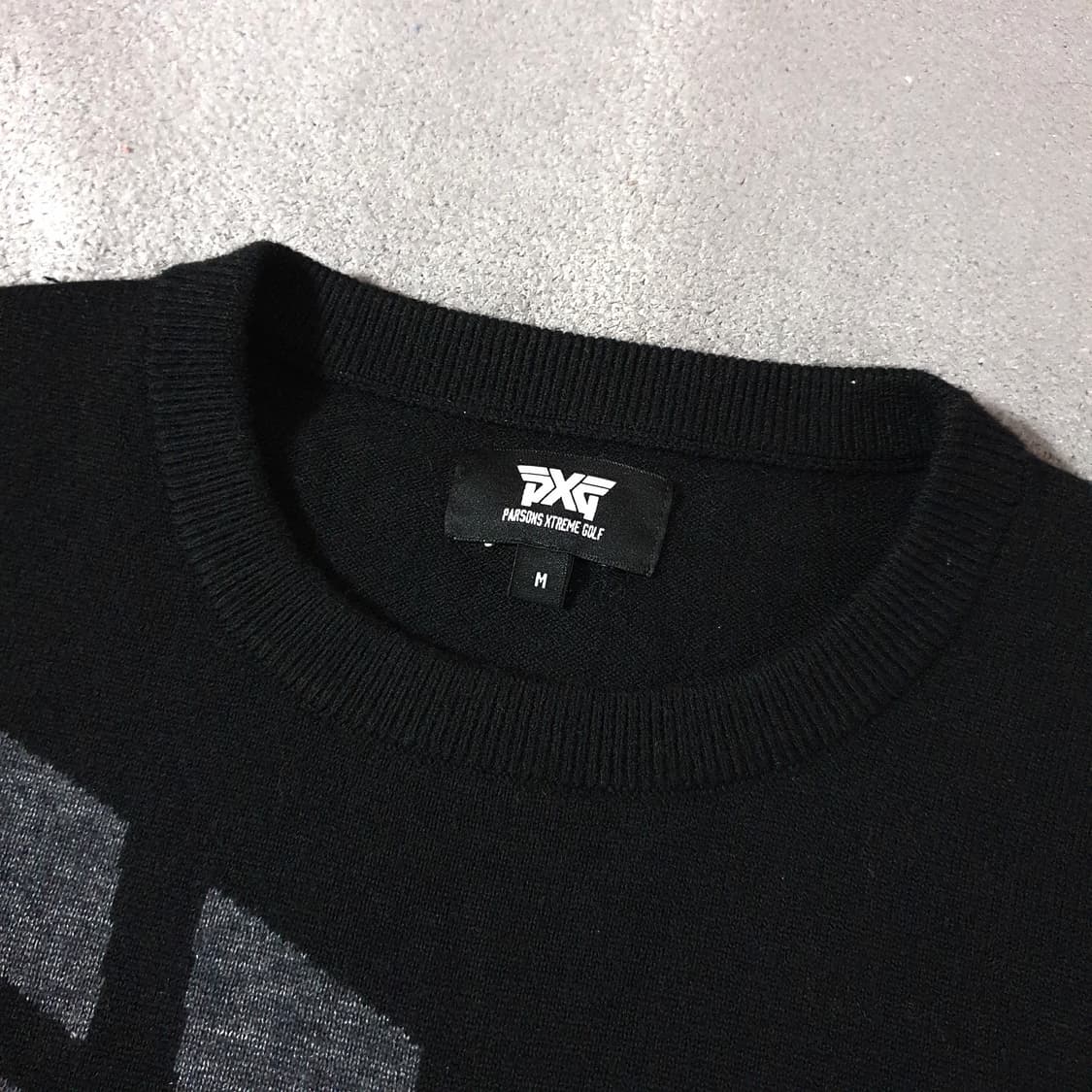 PXG 빅로고 울 니트 M 95 블랙 상품이미지2