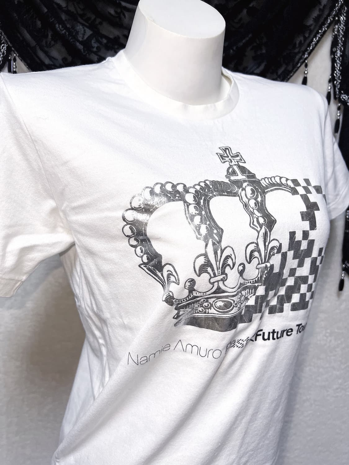 아무로나미에 티아라 프린팅 반팔티셔츠 갸루 펑크 헤이세이 시부야 핀터 상품이미지4