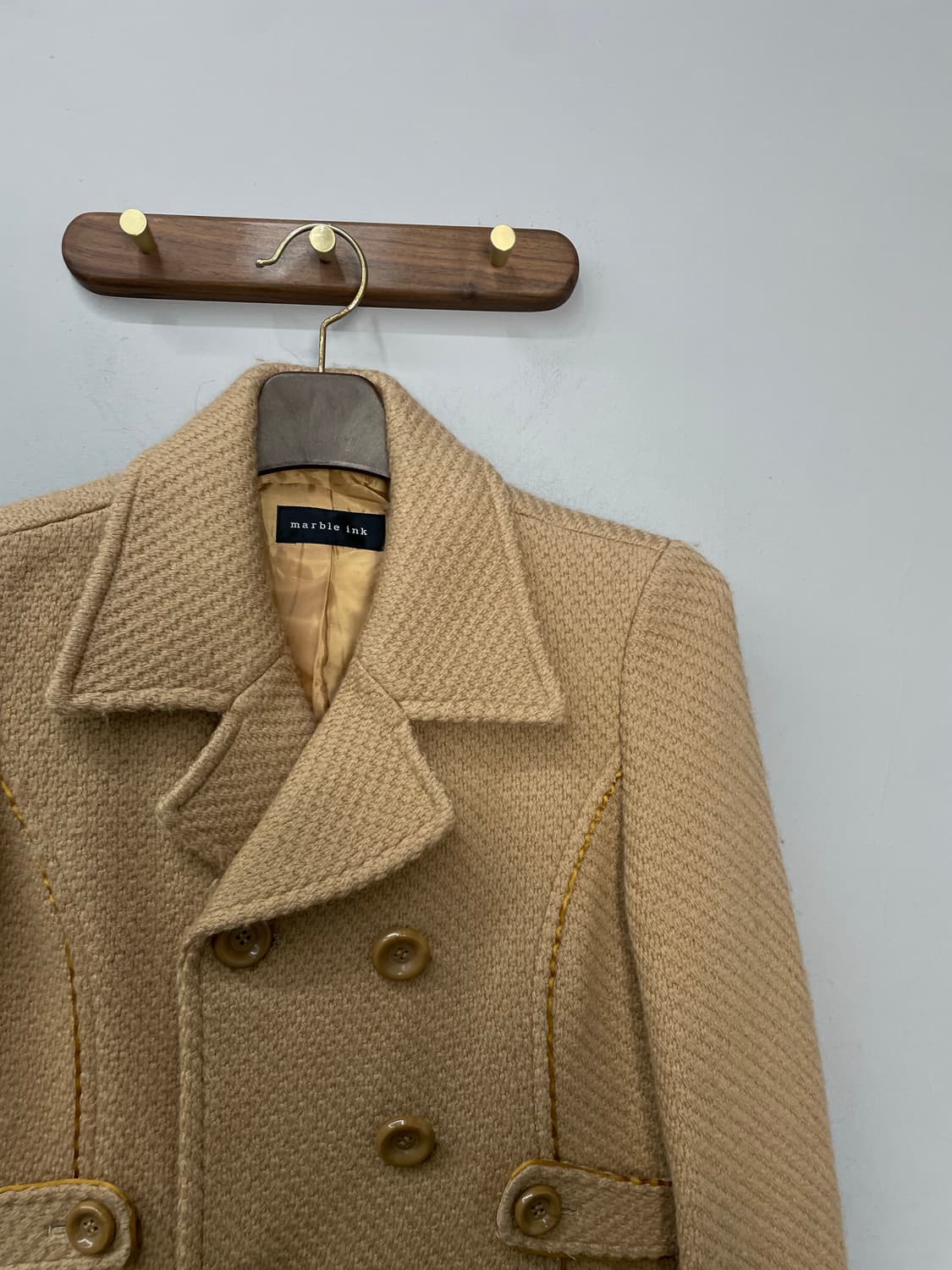 빈티지 더블 버튼 베이지 자켓 H1505 상품이미지3