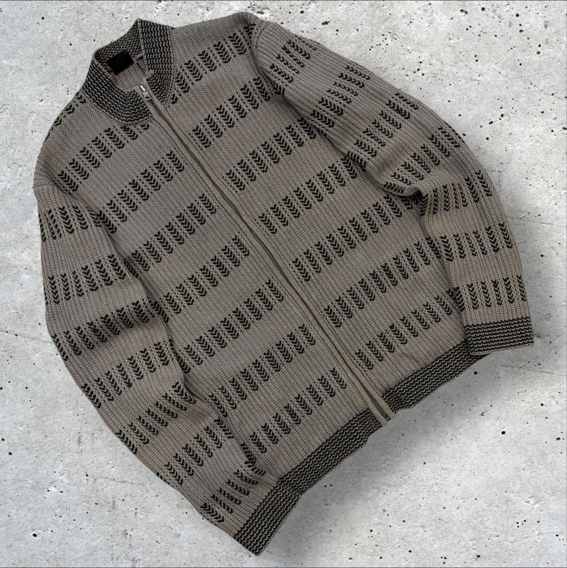 [L] 아르마니 익스체인지 패턴 니트 집업 가디건 D214 상품이미지1