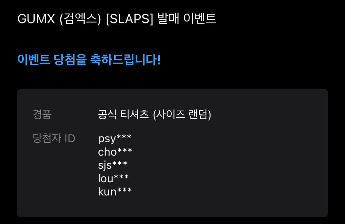 밴드 GUMX(검엑스) 공식티셔츠 XL 새상품 상품이미지2