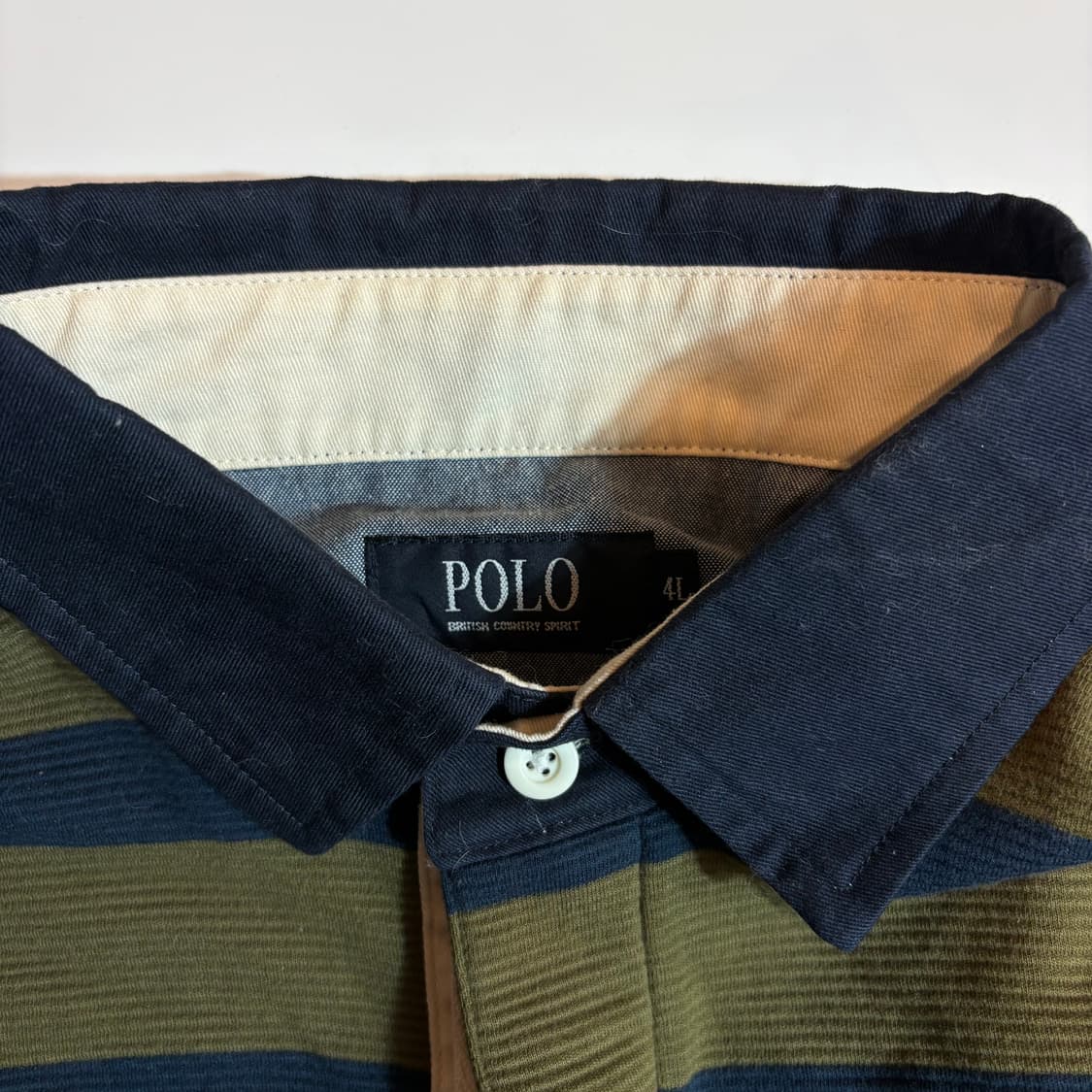 폴로 랄프로렌 깃털 자수 스트라이프 럭비 카라티 상품이미지3