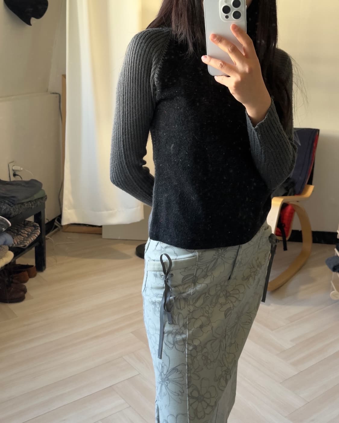 [RICH NOBLE] raglan knit half hoodie zip 상품이미지7