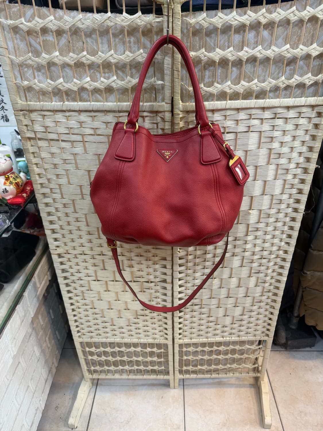 정품 프라다 비텔로 다이노 레더 2way백 팝니다 상품이미지1