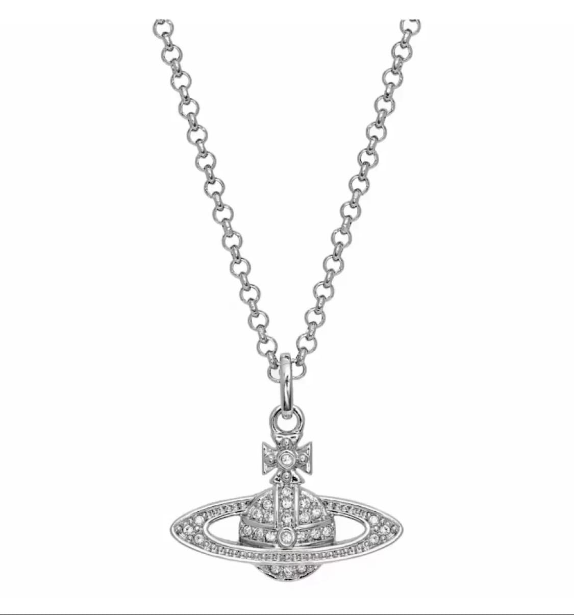 비비안웨스트우드 미니 바스 릴리프 펜던트 네크리스 (실버) 상품이미지1