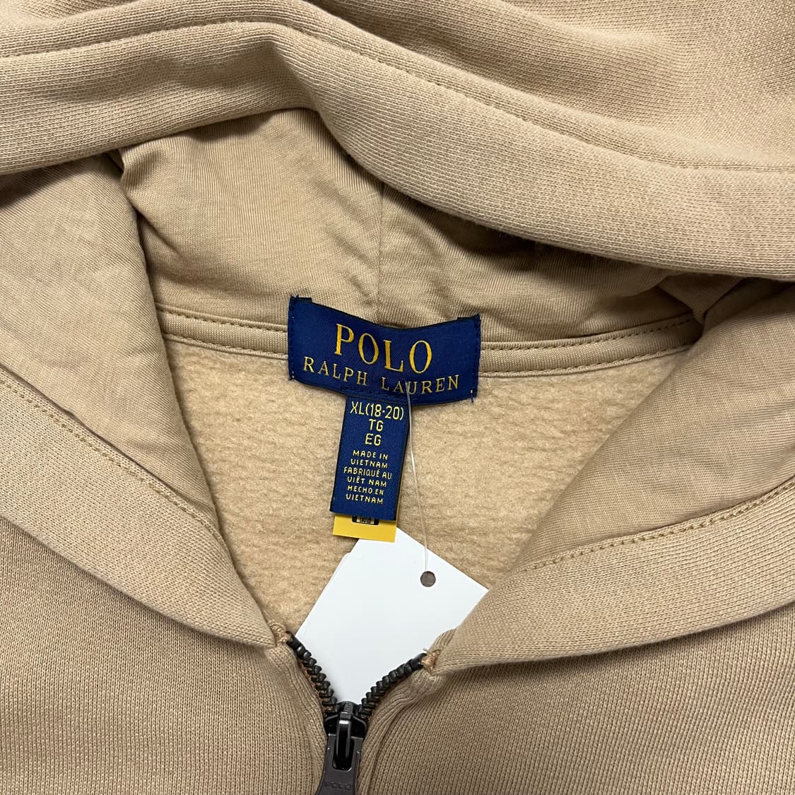 Polo Ralph Lauren beige zip-up hoodie 상품이미지6