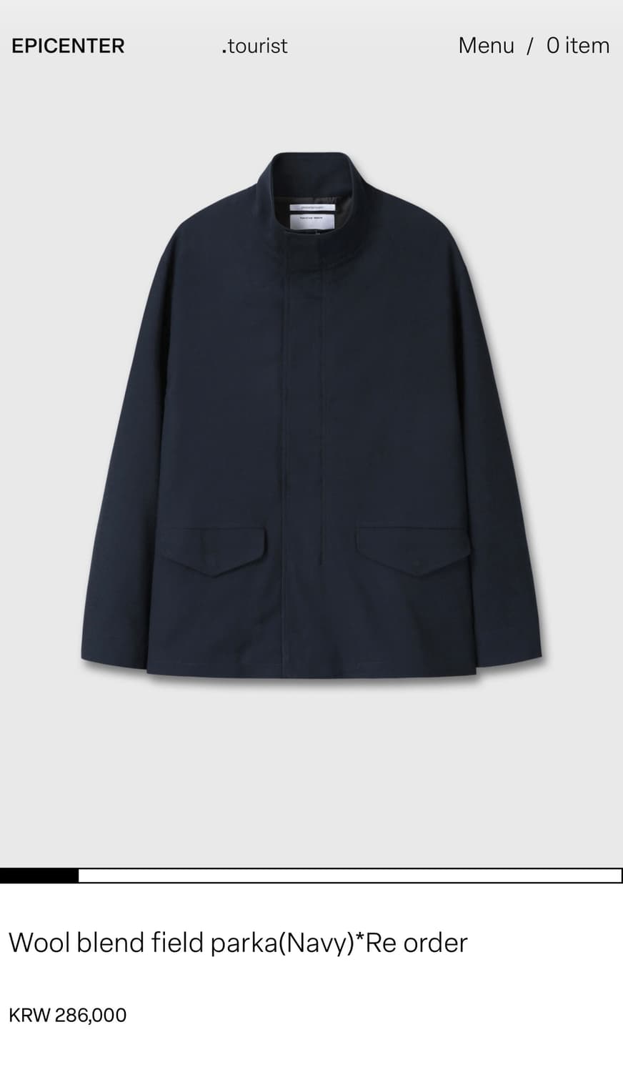 에피센터 투어리스트 울 블렌드 필드 파카 네이비 상품이미지1