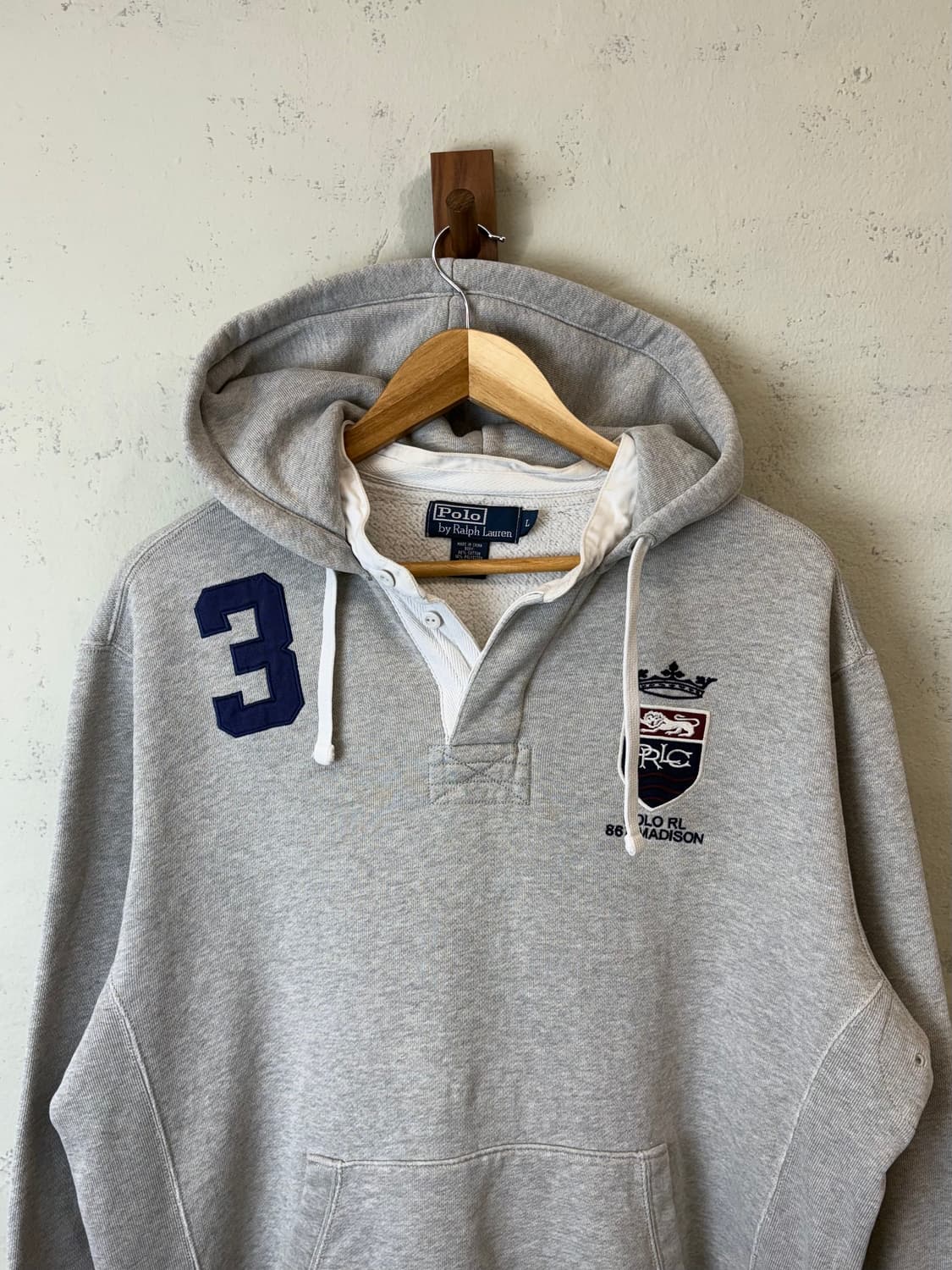 폴로랄프로렌 헤비 코튼 럭비 그레이 후드티 상품이미지4