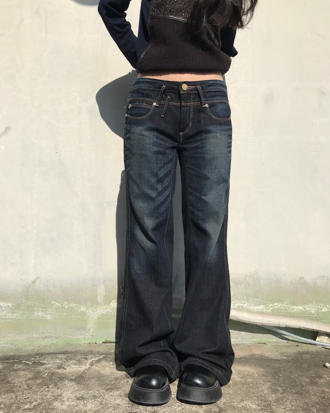 Vienus Jean 빈티지 워싱 부츠컷 데님 상품이미지1