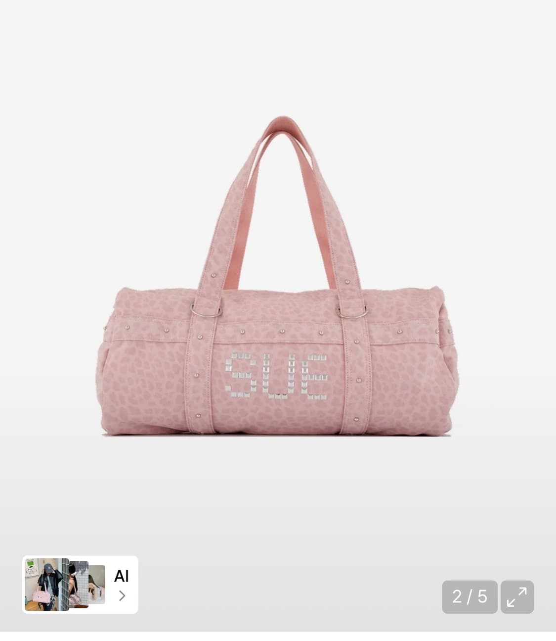 셋업이엑스이 레오 스터드 더플백 핑크 상품이미지2
