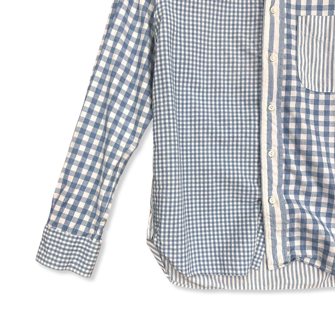 Blue multi checker cotton shirt 상품이미지4