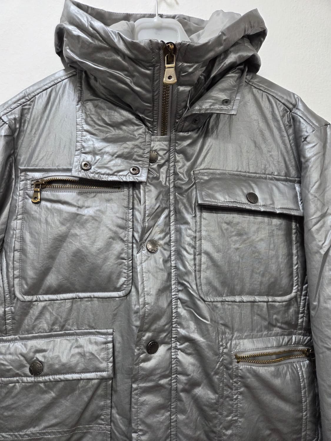 메탈 사이버닉 경량 점퍼 벤치코트 패딩 2way 상품이미지5