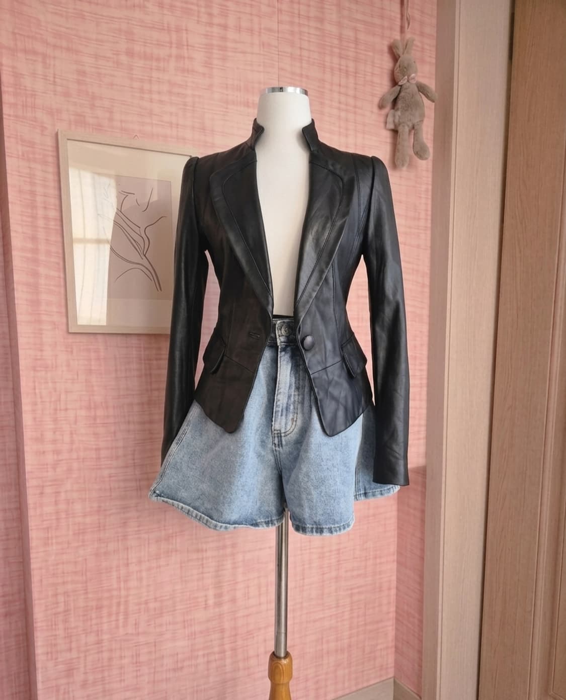 샤틀렌(CHATELAINE) 천연 양가죽 페플럼 자켓 (90사이즈) 상품이미지4