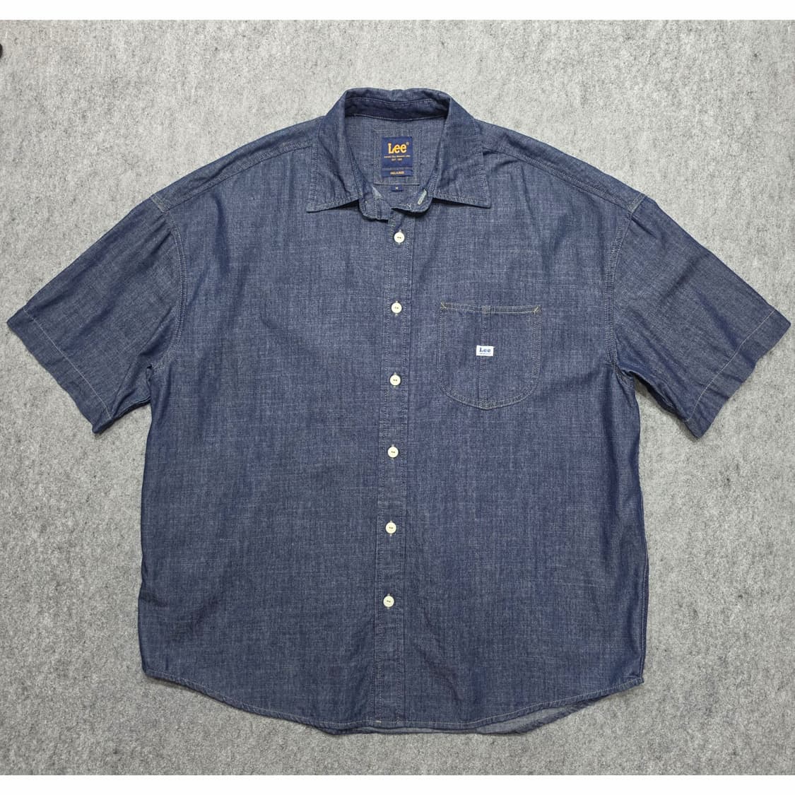 Lee 리 릴렉스핏 샴브레이 포켓 데님 반팔셔츠 M 상품이미지1