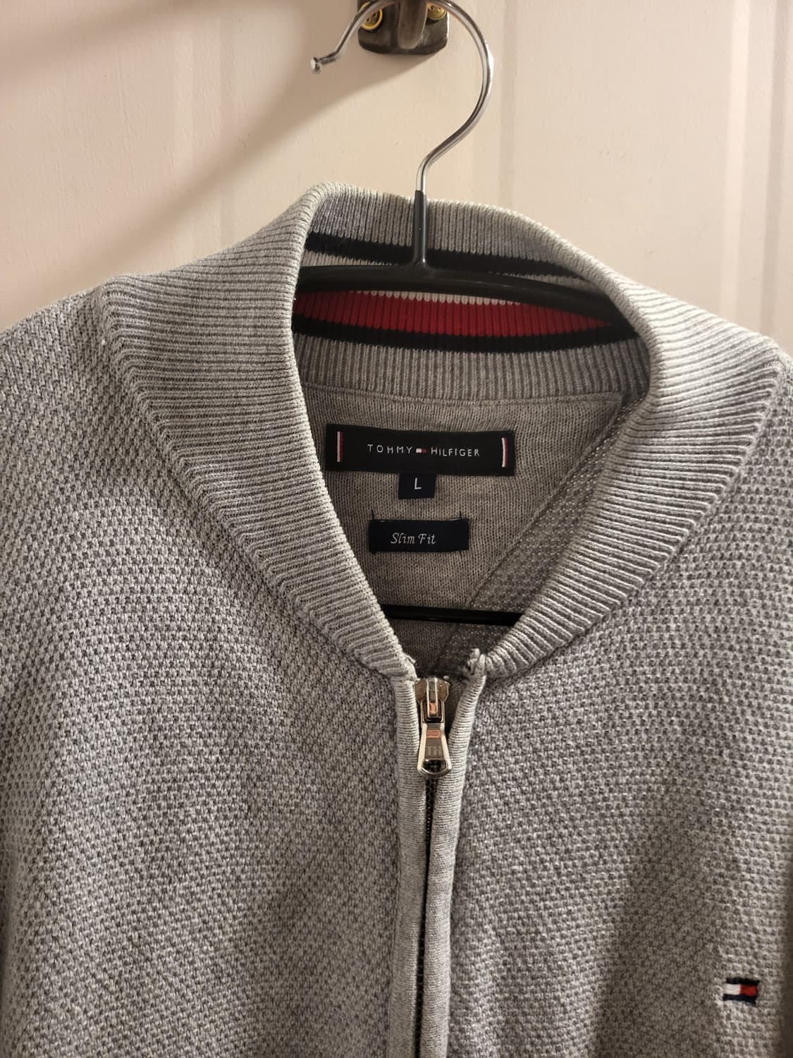 [L]타미힐피거 그레이 니트 집업 상품이미지3