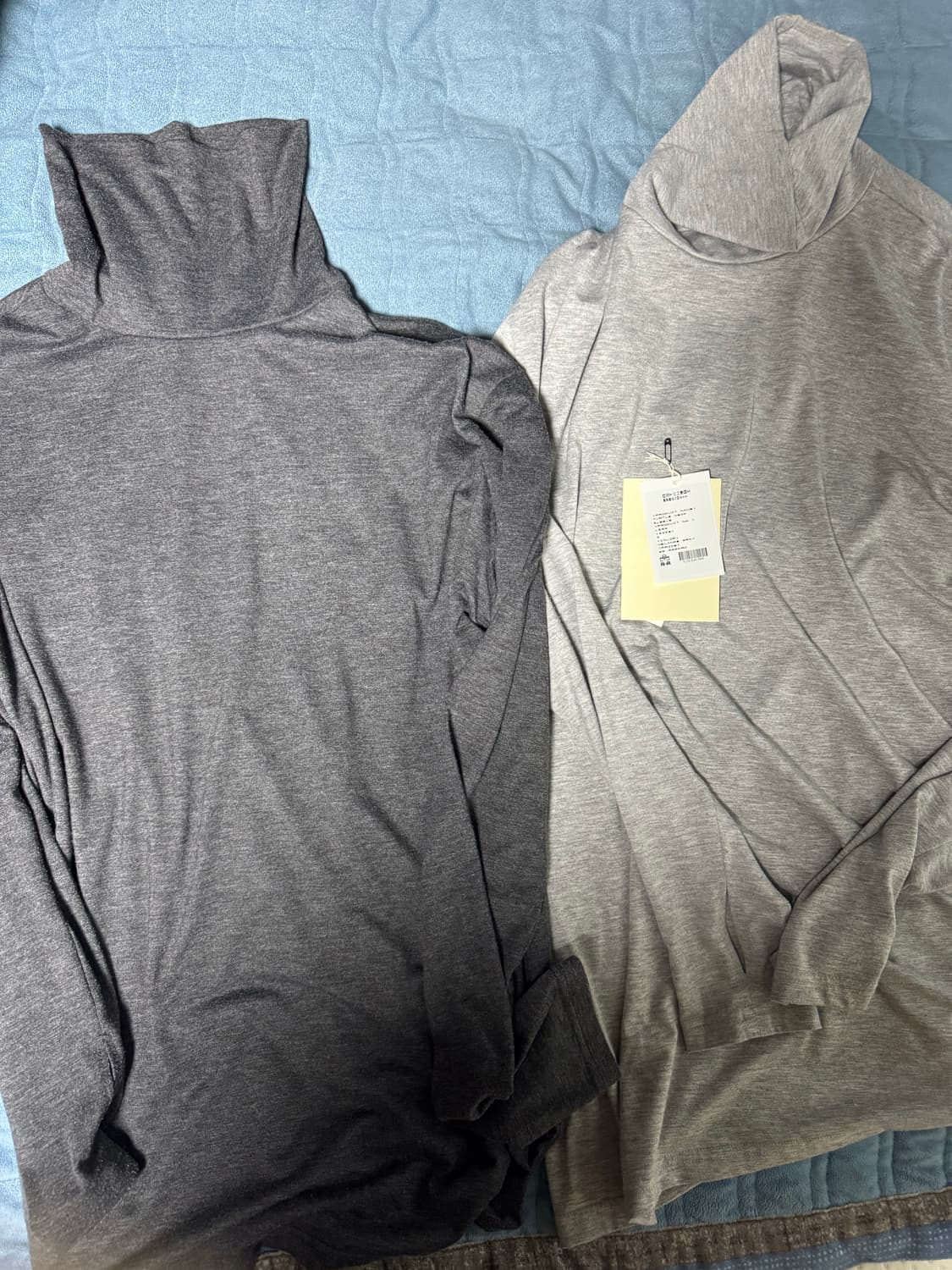 3) 폴리테루 터틀넥 슬리브 그레이 차콜 상품이미지1