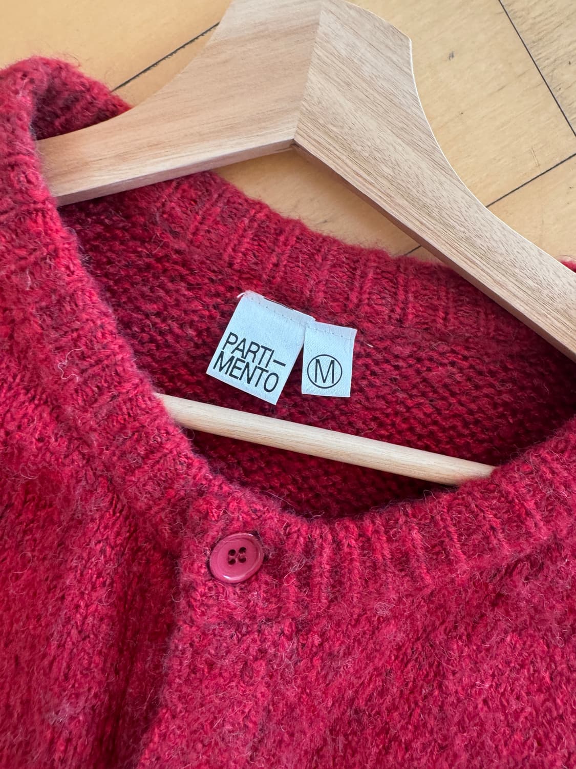 파르티멘토 알파카 모헤어 가디건M(그레이,레드) 상품이미지4