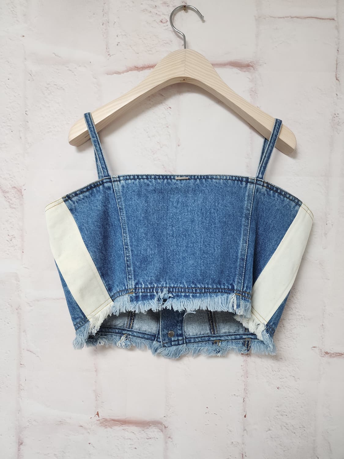 시스템 청 로우 컷 데님 탱크탑 상품이미지2