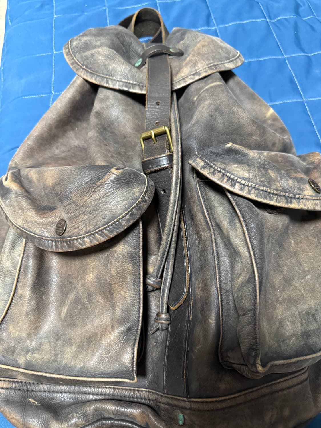 rrl 레더 럭색 판매합니다 상품이미지1