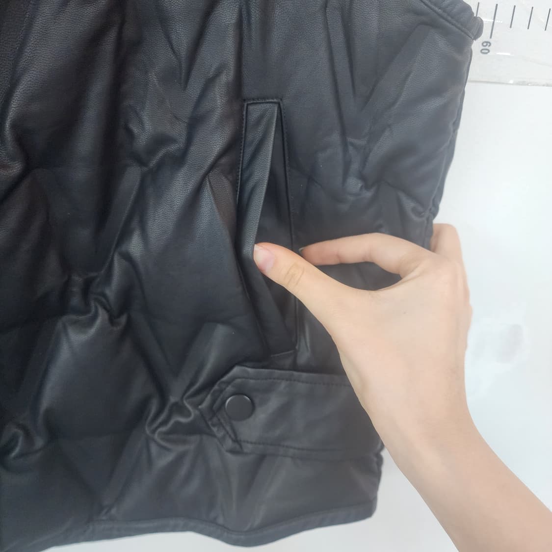 씨티지 블랙 패딩 조끼 퍼 카라 상품이미지3