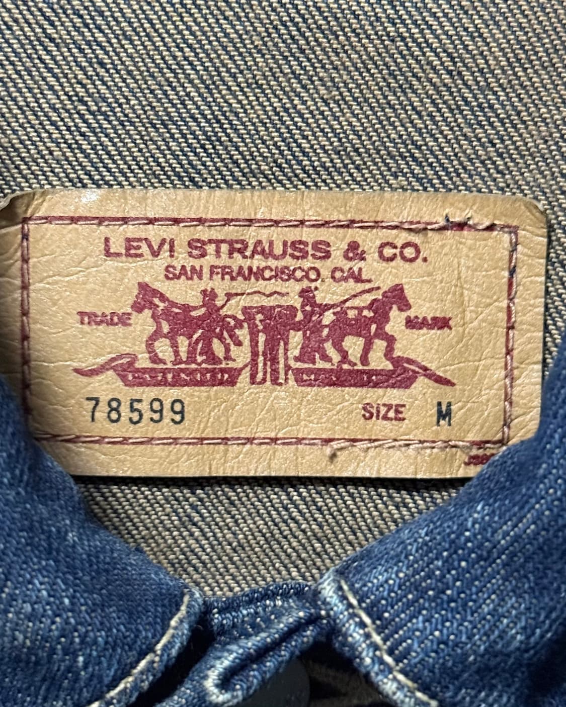 리바이스 78599 중청 데님워싱 트러커 자켓 청자켓 M 95 워크 일본 상품이미지6