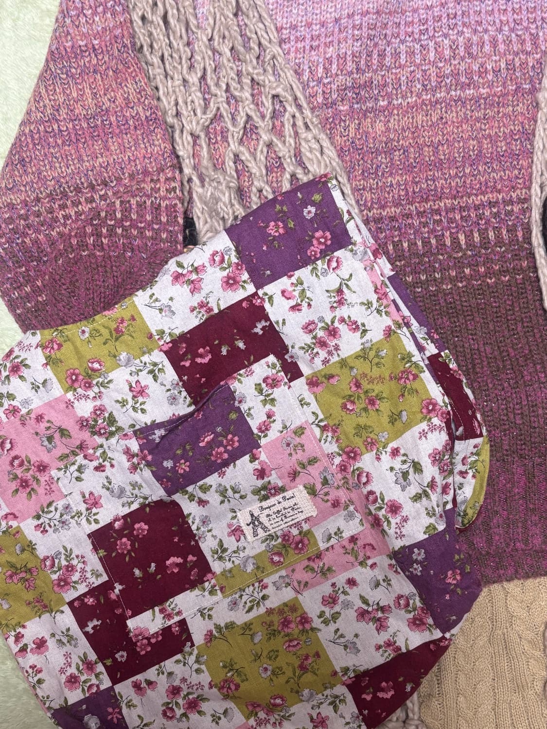 일본빈티지 하구미 모리걸 코디세트 (크로셰 뜨개 스카프 + 니트 상품이미지6