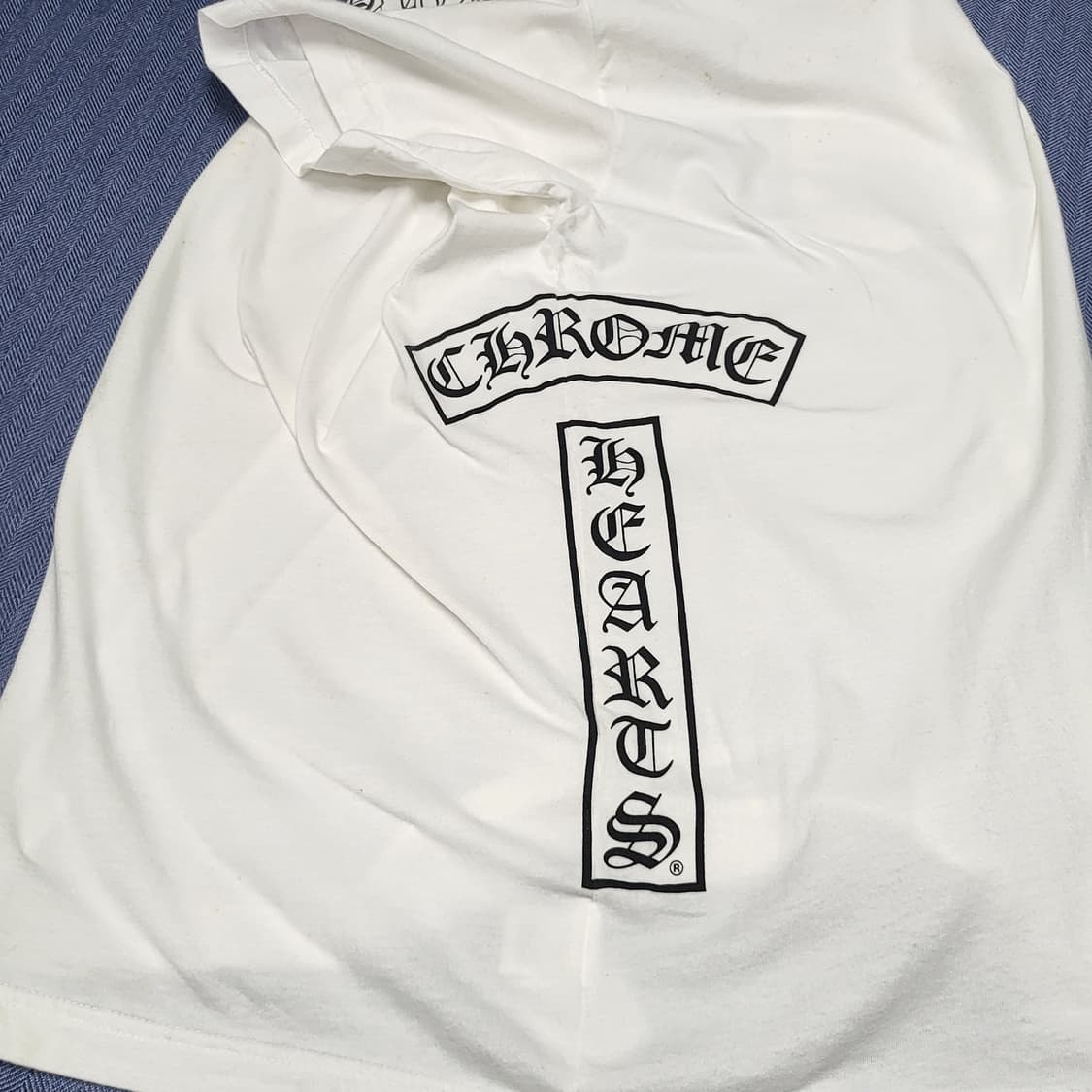 크롬하츠 스크롤 로고 티셔츠 화이트 (L) 상품이미지3
