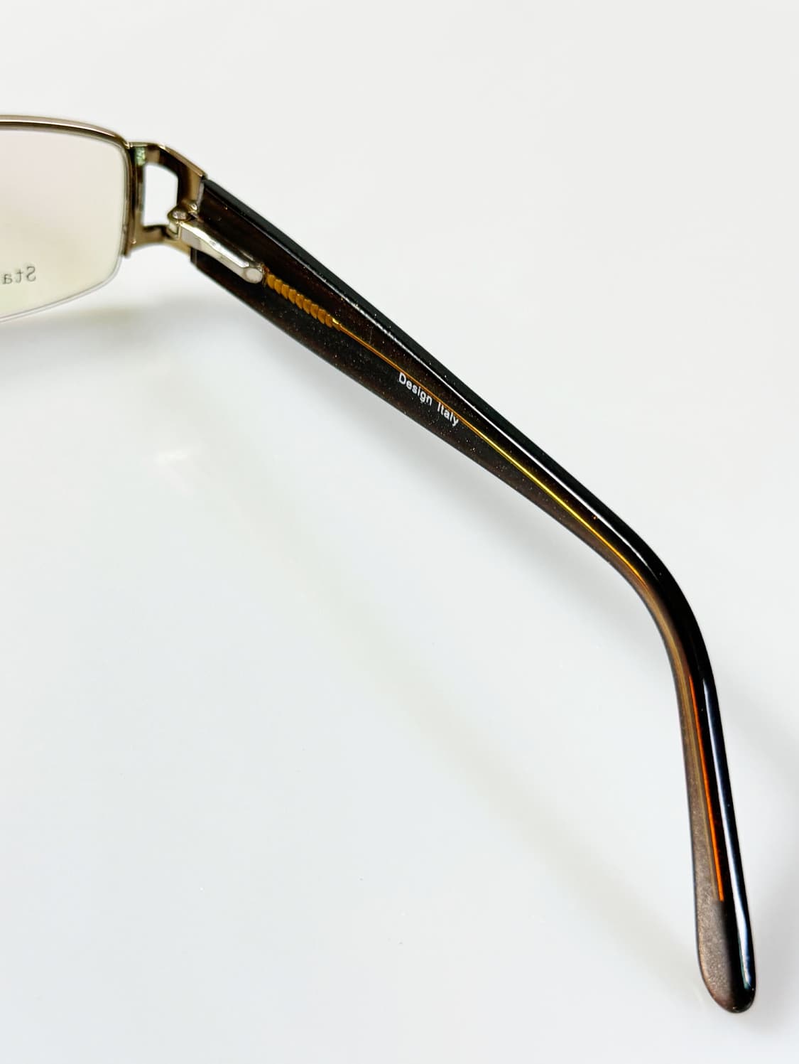 90s TOKIO 브라운 메탈 반무테 슬림 스퀘어 빈티지 안경 상품이미지7