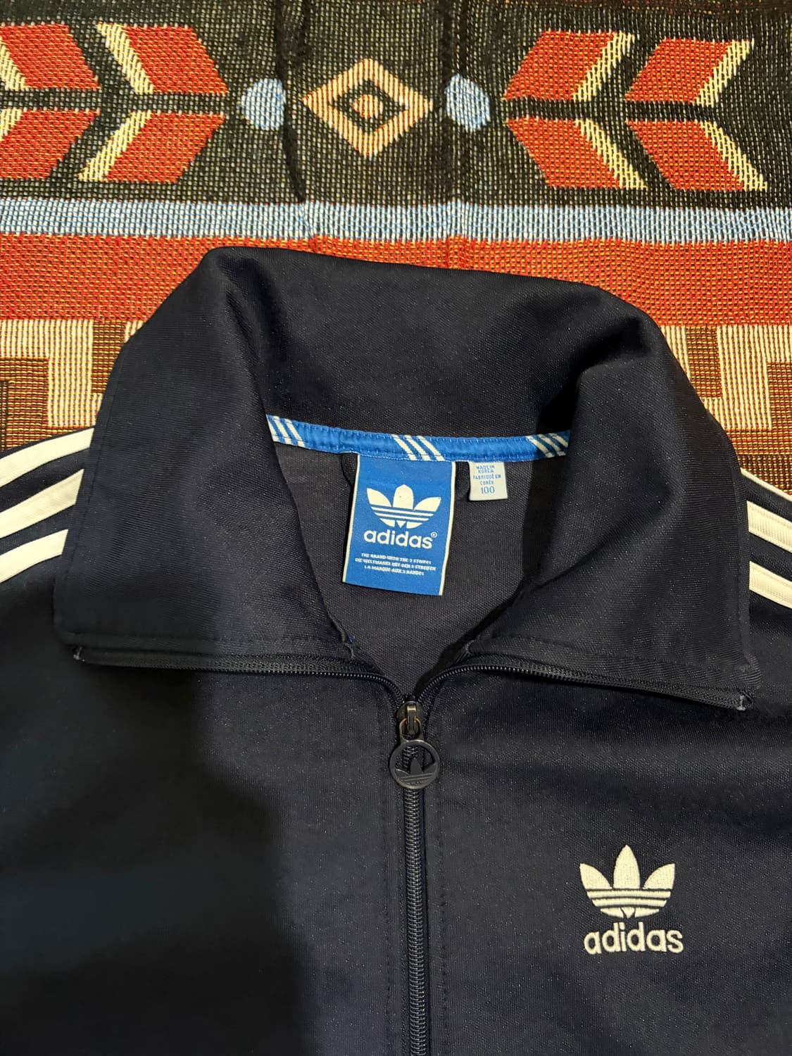 100) 아디다스 파이어버드 로고 트랙탑 져지 네이비 상품이미지3