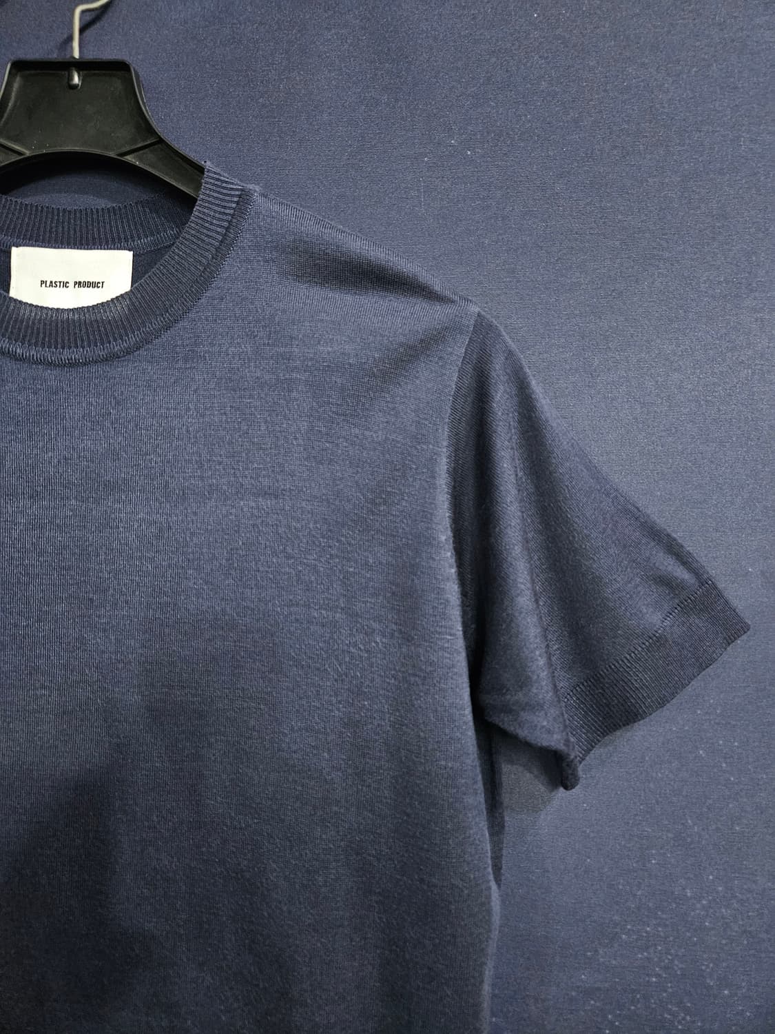 플라스틱 프로덕트 네이비 남성 세미오버핏 95 니트반팔  상품이미지4