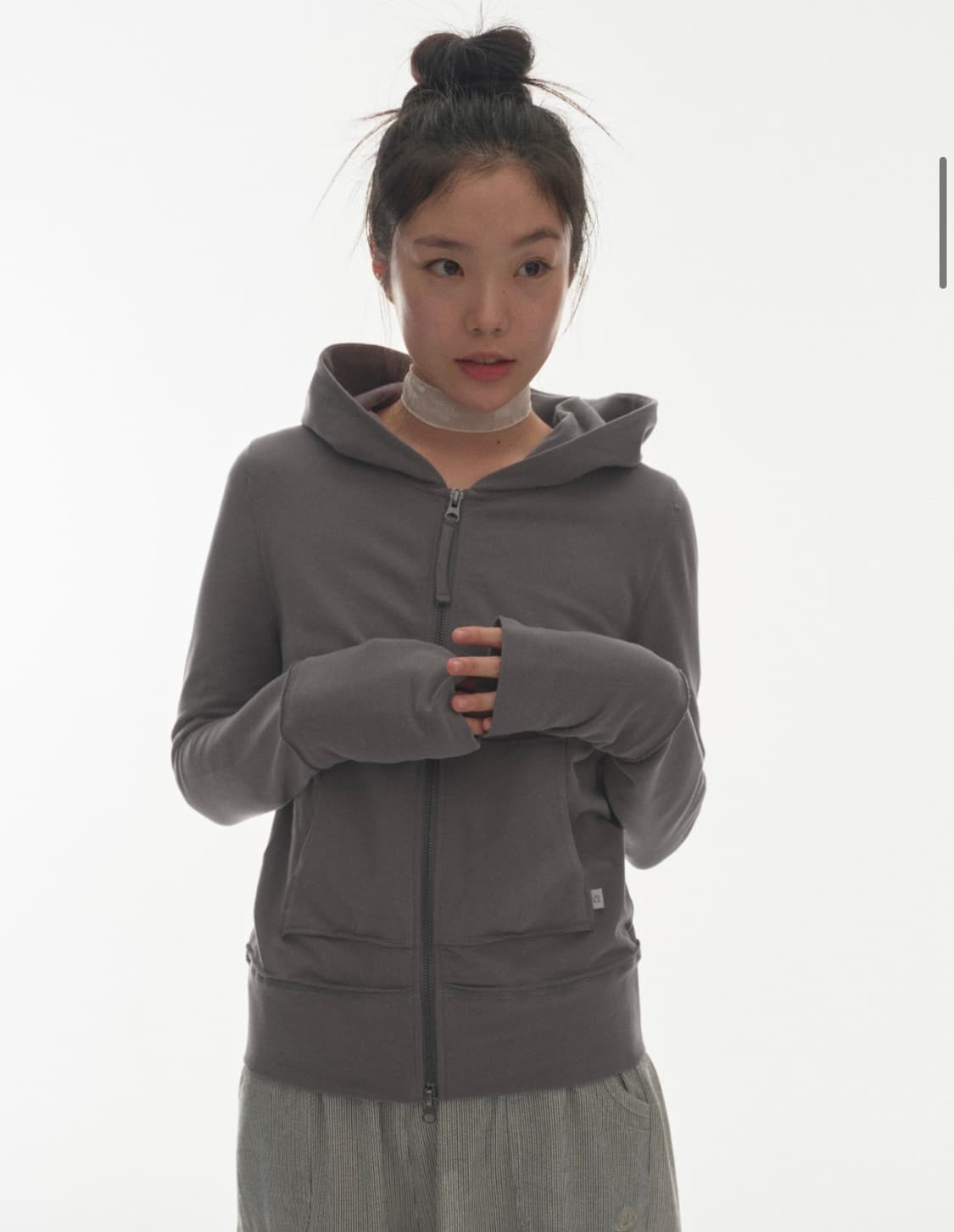 코이세이오 스티치 후드집업 차콜  상품이미지2