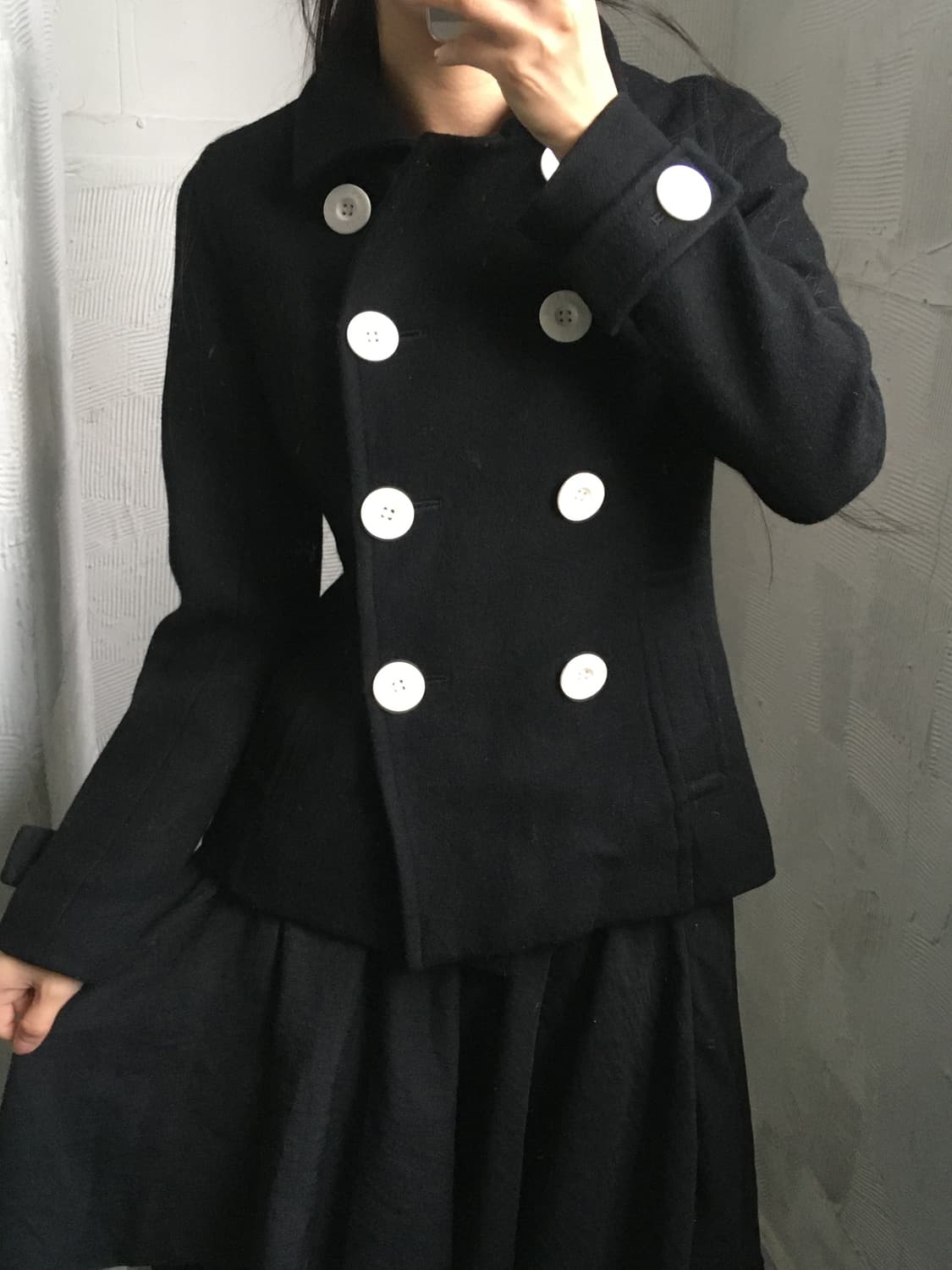 Courreges 꾸레쥬 블랙 더블 피코트  상품이미지2