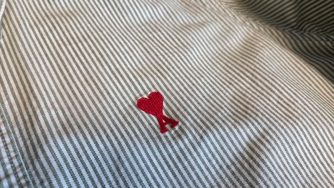 Ami 아미 스몰 하트 스트라이프 옥스포드 셔츠  상품이미지8