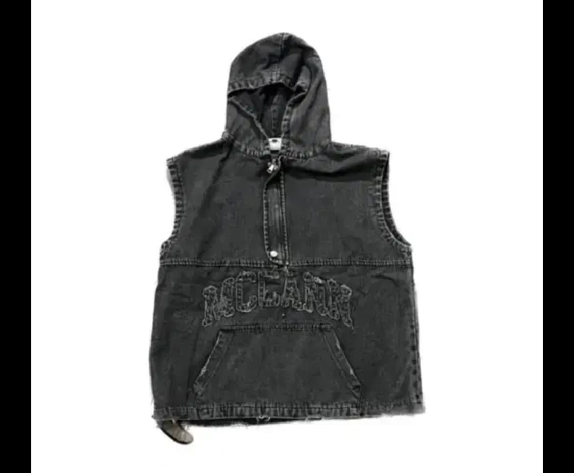 후드 데님 조끼 빈티지 락시크 고프코어 상품이미지1